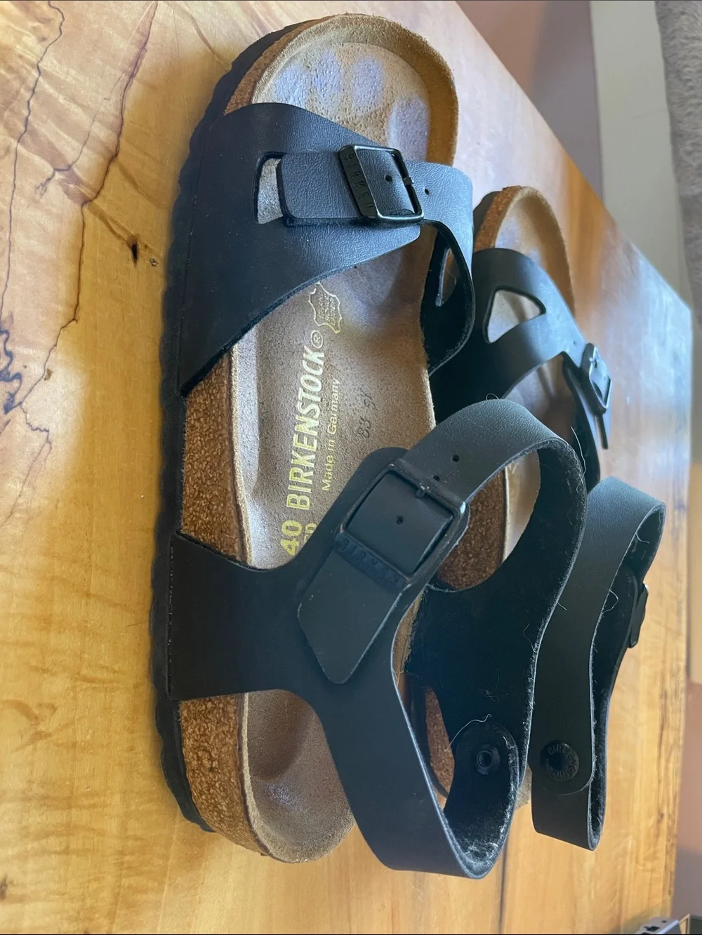 Birkenstock Rio Black Sandals with Adjustable Buckles - Picture 3 of 6
